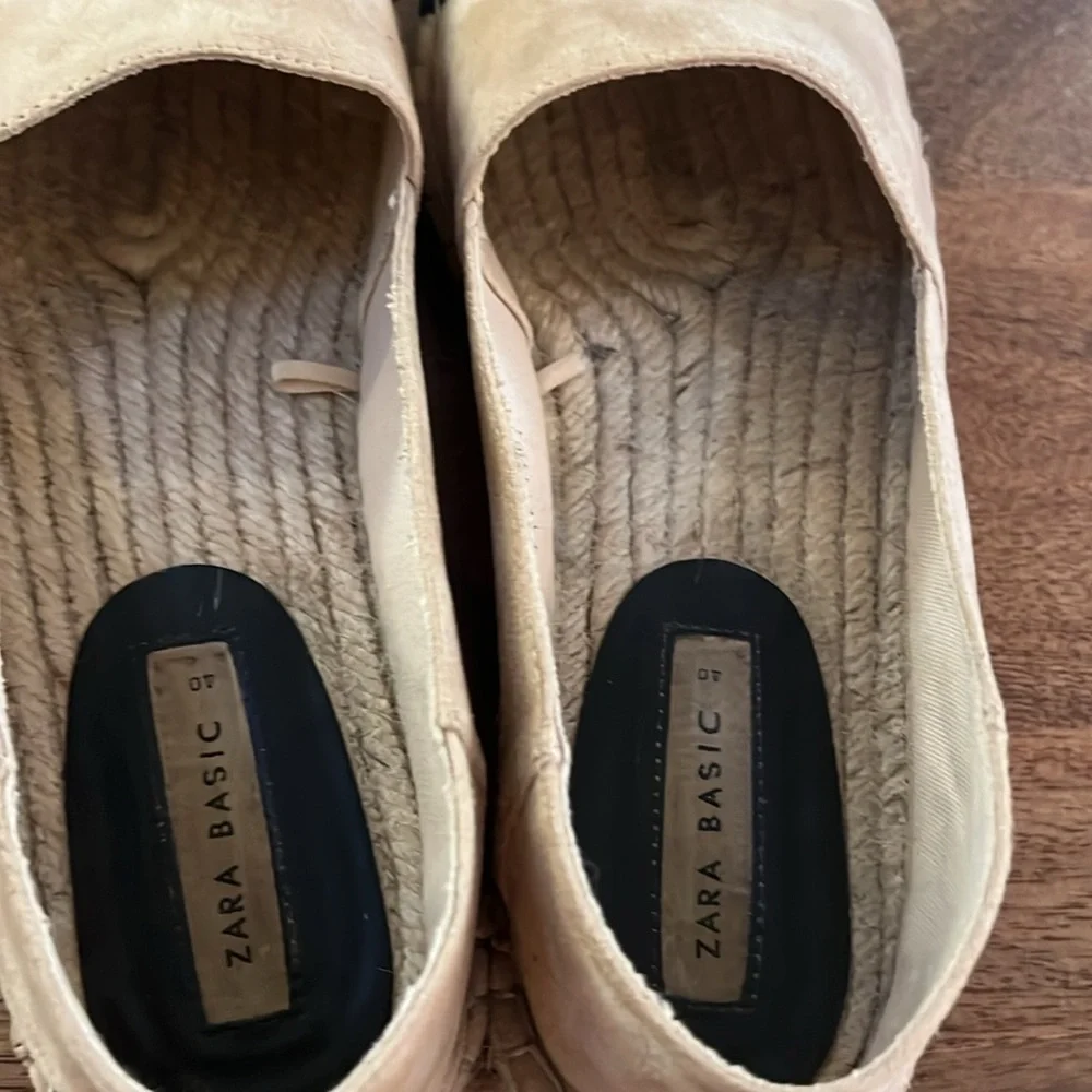 Zara Espadrilles Size 40 (US 9) Black and Tan Suede